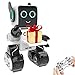 Robot Toy for Kids, Intelligent Interactive Remote Control Robot with Built-in Piggy Bank Educational Robotic Kit Walks Sings and Dance for Boys and Girls Birthday (White)