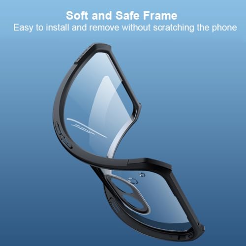 Image of for Nothing Phone 2A /2A Plus Transparent Case Ultra-Thin Cover Soft TPU Bumper + Acrylic Clear Back Military Grade Airbags Shookproof Drop Protection [1 Tempered Film],Black