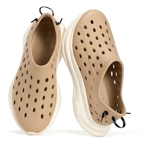 Project Cloud Recharge Recovery Shoes for Women & Men - Waterproof Slip-On Water Shoes Soft Insole Non Slip Lightweight Shoes for Gym Beach Pool & Post-Workout (Recharge Camel 7M)