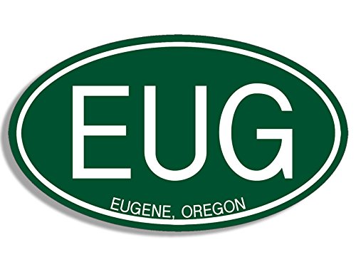 Image of Green Oval EUG Sticker Decal (Eugene Oregon or) 3 x 5 inch