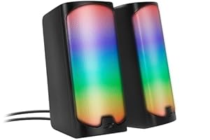 Speedlink Tonos Gaming PC Speaker RGB Bluetooth - Gaming RGB Lautsprecher, 3, mm Klinke oder Bluetooth Verbindung, PC Boxen Aktiv mit versch. Beleutungsmodi, 12W, schwarz