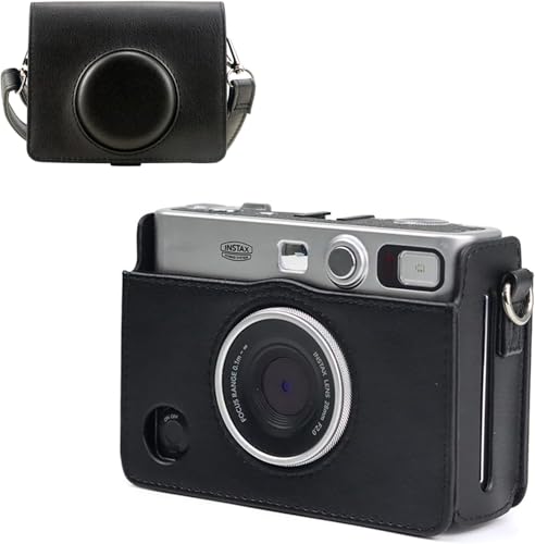 MAKINGTEC Case for Fuji Mini EVO,Camera Case Compatible for Fuji Mini EVO Camera with Adjustable Shoulder Strap in Black Lychee Texture Horizontal Style