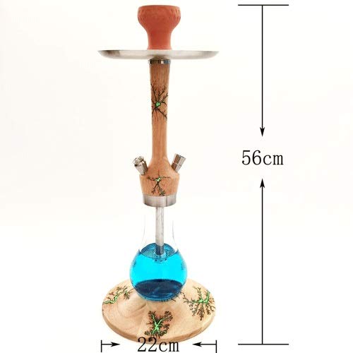 JYXZM Shisha Shisha Set 56 cm Hölzernhukas Shisha-Rohr Nargila mit Silikonschlauch Clay Hookah-Schüsselzangen – Bild 3