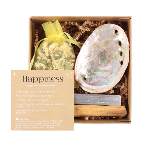 Herbal Magick Stress Less Spell Kit with Self Love, Selenite Wand Ritual, Positive Energy Bundle, Palo Santo & Rose Buds for Emotional Balance