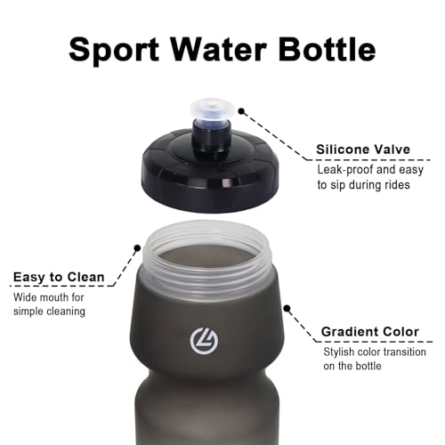 Image of Sports Water Bottle 750ml BPA Free, Leak Proof Bike Water Bottle for Exercise, Cycling Outdoor Activities (Black White Gradient)