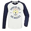 Amplified Unisex Adult Floral Skull Cypress Hill Vintage Long-Sleeve T-Shirt (M) White/Charcoal #1