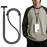 [GNfanbei] スマホストラップ 長さ調節可能 スマホショルダー 装着長さ41cm~76cm 携帯ストラップ 7mmナイロン 首掛け/斜め掛け/肩掛け三用 紛失・落下防止 ネックストラップ ケータイホルダー 多用途 丈夫 iPhone/Android対応 (ブラック)