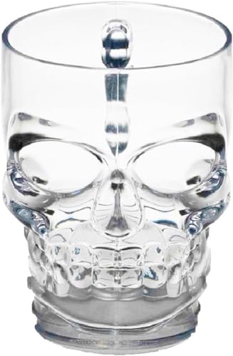 Image of Crystal Skull Glass, Clear, Gothic Style Drinking Tumbler, 500ml