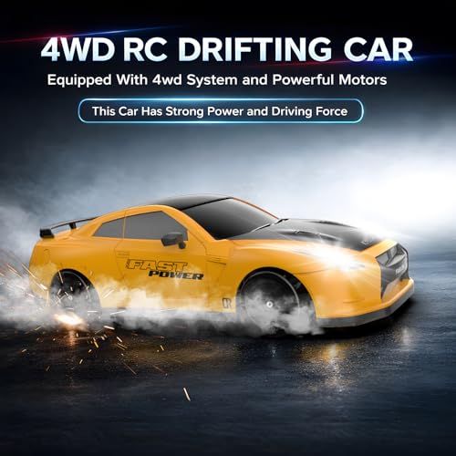 Image of Remote Control Car RC Drift Car 2.4GHz 1:24 Scale 4WD 20KM /H High Speed Model Vehicle with LED Lights Drifting Tire Racing Sport Toy Car for Adults Boys Girls Kids Gift