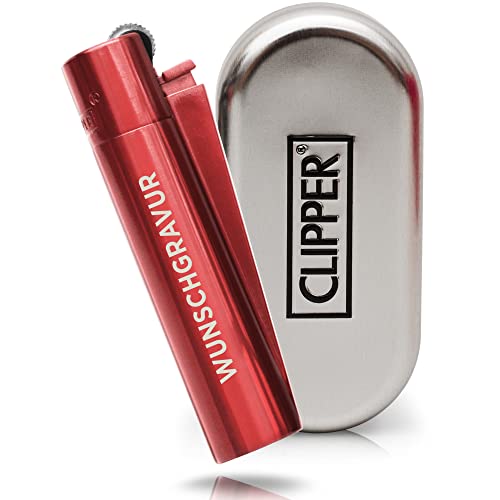 Clipper Feuerzeug mit Gravur aus Metall personalisiert gestalten | Individuell Limited Clipper mit Gravur Set oder Box | personalisierter Clipper Feuerzeuge für Männer | betrieben mit Gas Cover