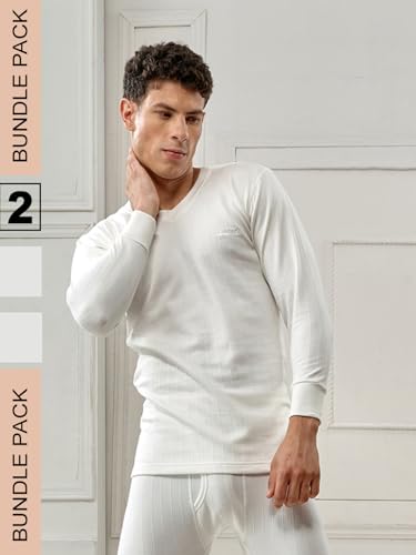 Image of Lux Inferno Men's V - Neck Thermal Vest | Full Sleeves | Regular Fit | Pack of 2|