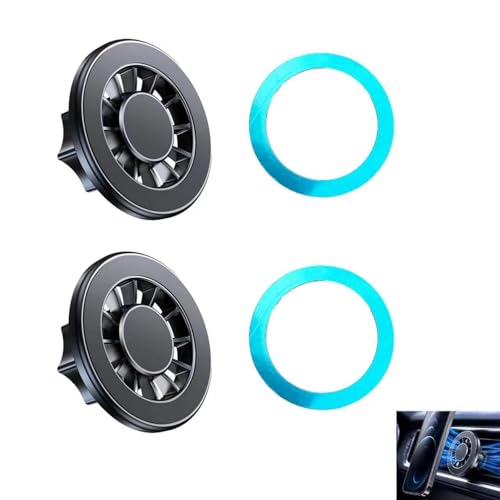 VBK Support Telephone Voiture Magnétique 2 Pièces, Anneau Magnétique pour Magsafe avec Tête 17mm – Aimant Fort pour Ventilation et Tableau de Bord, +2 magnetring Inclus, Accessoire Auto Universel