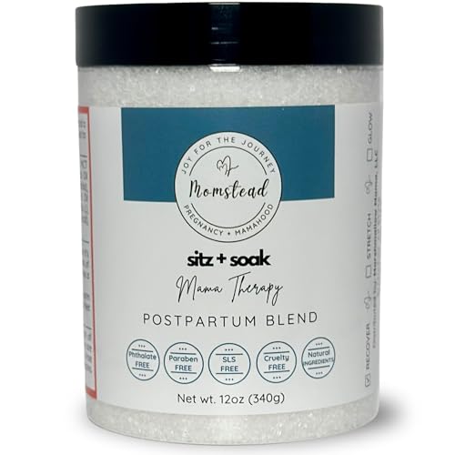 Momstead Sitz and Soak Mama Therapy | Postpartum Sitz Bath | Epsom Salt and Essential Oil Postpartum Bath Salts | Non-Toxic | All Natural