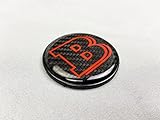 Brabus Style 2 Component Badge Emblem 53mm Carbon with Metallic red Black for Hood for Mercedes S C E G GT GTR Class