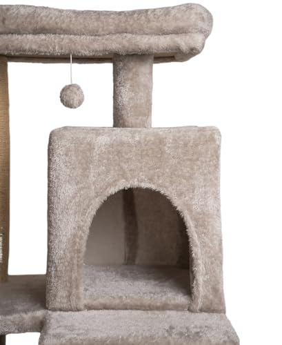 Image of Wudyhub Cat Tree Indoor Climbing Activity Tower with Scratching Posts | Cat-66-Grey | 56x45x139 cm