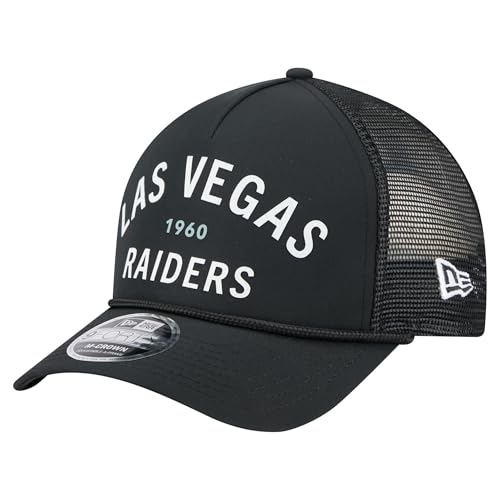 New Era Men's Black Las Vegas Raiders Active Minimalist M-Crown A-Frame 9FORTY Adjustable Hat