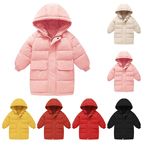 Toddler Boys Girls Heavyweight Puffer Jacket Winter Quilted Coat Windproof Warm Long Down Jacket Kids Warm Outerwear