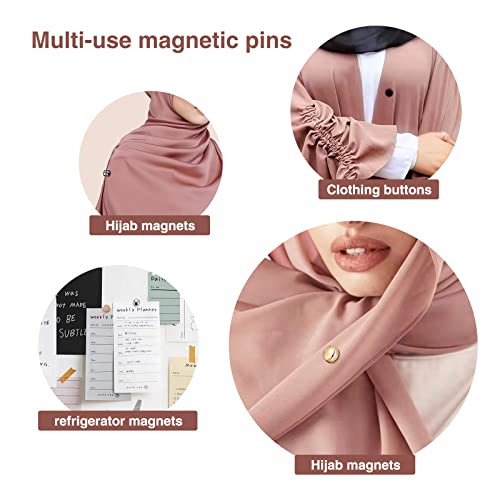 Peacepray 8 Pairs Premium Strong Hijab Magnetic Pins, No-Snag Multi-Use Hijab Magnets, Professional Pinless Magnetic Hijab Pins, Shiny And Matte Style Pack #TOP4