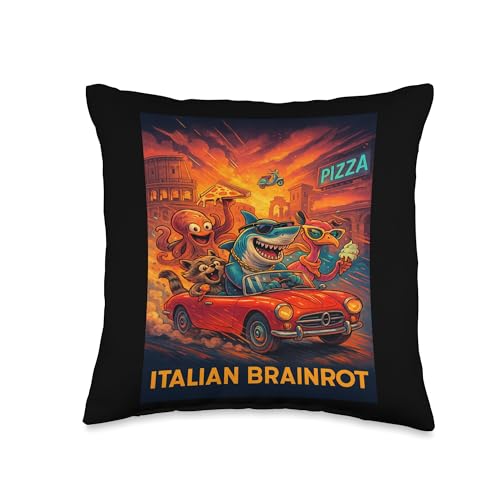 Italian Brainrot AI Meme Throw Pillow
