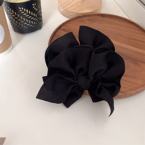 Tainrunse Presilha para cabelo feminino com garra de cabelo bonito e borda lisa fixa Preto