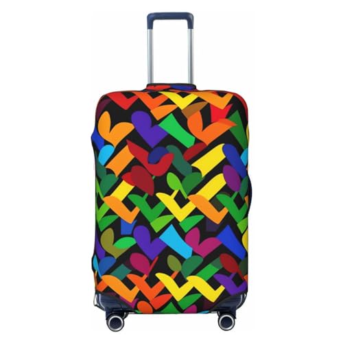 Gay Pride Rainbow Luggage Cover Elastic Washable Suitcase Cover Anti-Scratch Suitcase Protector Spandex Luggage Protector Travel Baggage Covers for 18-32 inch Luggage