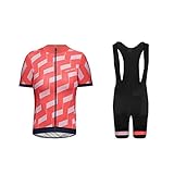 UGLY FROG Herren Radtrikot Set Kurzarm mit Sitzpolster für MTB Rennrad Fahrrad Jersey + Bib Shorts Radsportanzug XS - 4XL