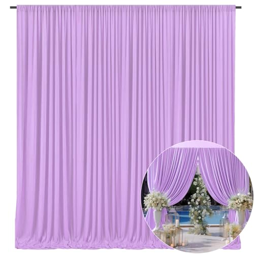 10 x 10 Feet Light Purple Backdrop Curtain for Partie, Background Curtains for Photoshoot, Birthday, Wedding, Halloween, Thanksgiving, Christmas Day, New Year Party Decorations 5Ft x 10Ft, 2 Panels
