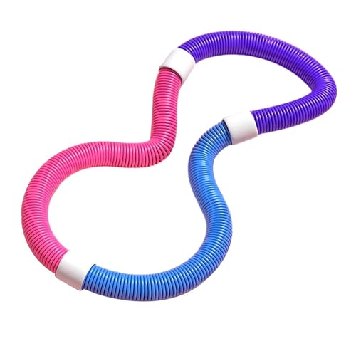 ソフト・スプリング・フラフープ フラフープ ダイエット 折りたたみ式 ポータブル 1.2kg重い フラサークル 有酸素運動 脂肪燃焼 ベリー フィットネス 筋トレ シェイプアップ 多機能 トレーニング 機器 室内 屋外用 男女兼用 (ピンク・パープルブルー