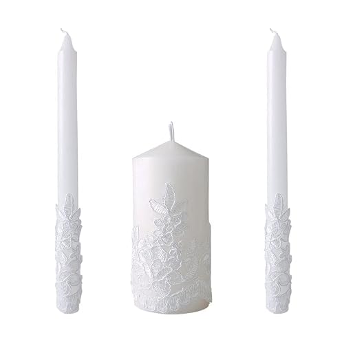 Unity Candles For Wedding Ceremony Set, Wedding Accessories For Reception Ceremony - Wedding Gifts - Candle Sets - 5.5 Inch Pillar And Two 9.8 Inch Tapers #TOP5