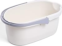 Haundry 4.5 Gallon Mop Bucket with Handle - Cleaning Caddy Organizer Basket, 17L Large Capacity for Supplies, White