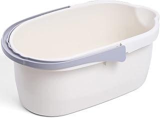 Haundry 4.5 Gallon Mop Bucket with Handle - Cleaning Caddy Organizer Basket, 17L Large Capacity for Supplies, White
