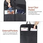 Syeeiex 50" Sacs de vêtements portables, Sacs pliables de vêtements de suspension pour les voyages avec 6 Poches, Sac de voyage en tissu Oxford Durable, Noir