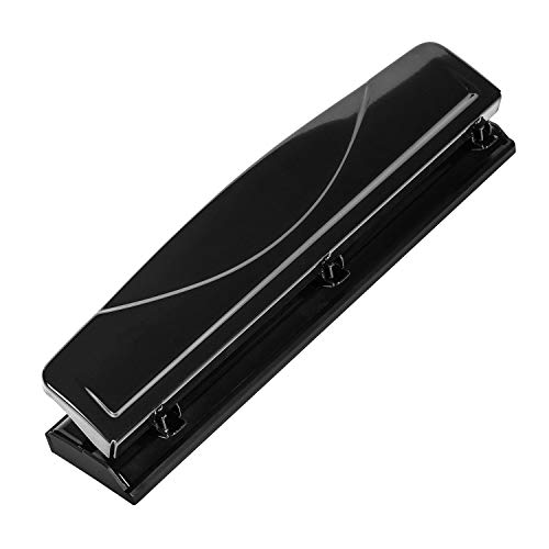Amazon Basics 3 Hole Punch with Easy-Clean Tray, 10 Sheet Capacity, Black, 6-Pack view 2