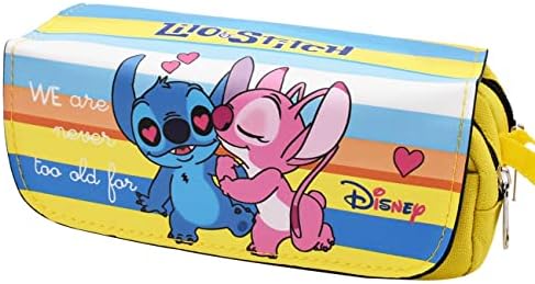 Tomicy Cartoon Pencil Case Stitch Pencil Case Pencil Case Big Capacity Stationery Bag Supplies Box,Portable Office Stationery,Stationary Gift Set for Kids Gifts for Girls
