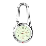 Shengxi Taschenuhr mit Karabine, Schwesternuhr Rettungsdienst Zubehör Uhr Karabiner mit Karabiner mit Leuchtendes Krankenschwester Uhr Taschenuhr für Ärzte Krankenschwestern