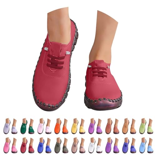 Zapatillas Deportivas para Mujer Transpirables Casual Zapatos Deportivos con Cordones Ligeros Clasico Moda Sneakers Entretiempo Comodas Mocasines Slip on Barefoot Pretty para Gimnasio Jogging