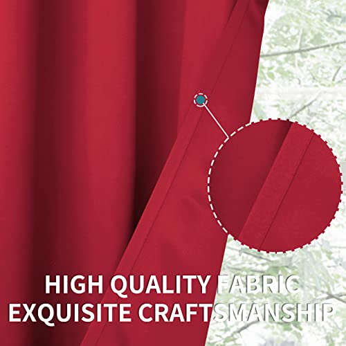 BGment Red Blackout Curtains for Bedroom 72 Inches Length - Rod Pocket Thermal Insulated Drapes Room Darkening Privacy for Living Room, 52 x 72 Inch, 2 Panels by BGment - Image 6