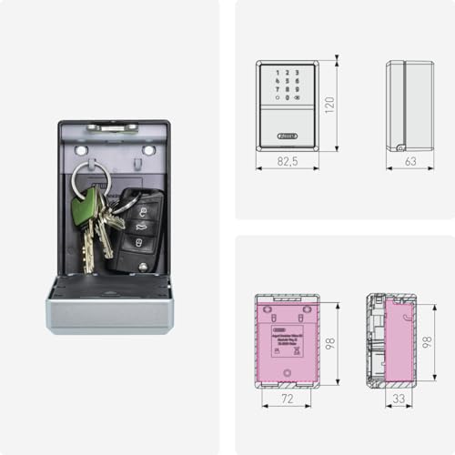Abus Cassaforte Per Chiavi Smart Keygarage™ – Utilizzabile Tramite App Con Smartphone O Con Codice Numerico – Cassaforte Bluetooth Per 20 Chiavi – Da Montare A Parete, Nero - 5