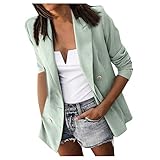 callmo Damen Blazer Sommer Elegant Kurzblazer Damen Festlich Business Sommerjacke Business Damen Longblazer Elegant Langarm Blazer Sakko Tailliert Sakkos Anzüge Sportlich Schlanke Passform Jacke