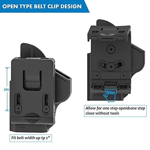 Thumb Release Holster Compatible With Glock 19 19X 23 32 44 45(Gen 1-5), Tactical Polymer Owb Open Carry Belt Holster With Adjustable Cant, Right-Handed #TOP3