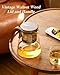 ZENS Magnetic Tea Pot, Enchanted Glass Teapot with Infuser and Magnetic Suction Lid for Mess-Free Loose Tea Diffusers, Walnut Wood Handle, Tea Lovers Gifts