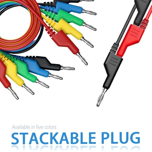 Image of 1000V 5PCS Double-Ended Multimeter Test Leads, 5 Colors multimeter Leads kit