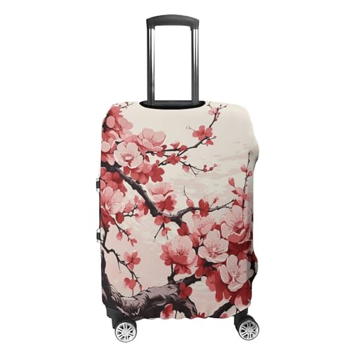 Japanese Floral Cherry Blossom Luggage Cover, Washable Elastic Suitcase Cover Protector Fit 18-32 Inch Luggage4