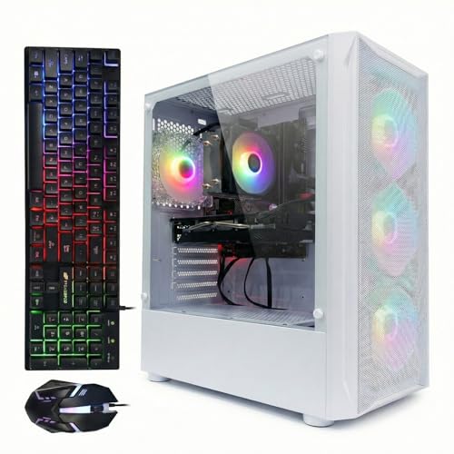 STGAubron Gaming Desktop PC, Intel Core i7 3.4G up to 3.9G, 32G RAM, 1T SSD, Radeon RX 5700 8G GDDR6, WiFi 6, BT 5.0, RGB Fan x 4, Windows 11 Home