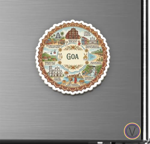 Image of Goa Textured Finish Acrylic Fridge Magnet - UV Texture Printed, Stylish Multicolor Magnet for Fridge,Wardrobe & Metal Surfaces, Pack of 1 (Goa 2)