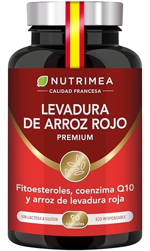 Levadura Roja de Arroz Premium con Monacolina K + Coenzima Q10 + Fitoesteroles Lipophytol® - Colesterol y Salud Cardiovascular - Sin Citrinina - 90 Cápsulas Veganas - Fabricado en Francia - Nutrimea
