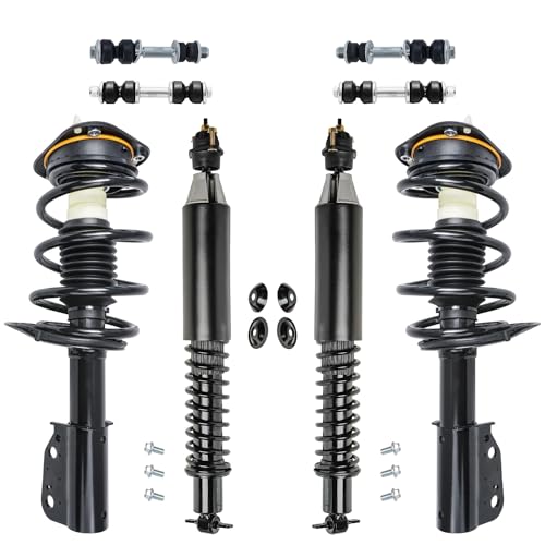 Image of Detroit Axle - 8pc Struts Sway Bars for Buick LeSabre Cadillac DeVille Aurora Bonneville Complete Front Rear Struts with Coil Spring Sway Bar Links Replacement Rear Conversion