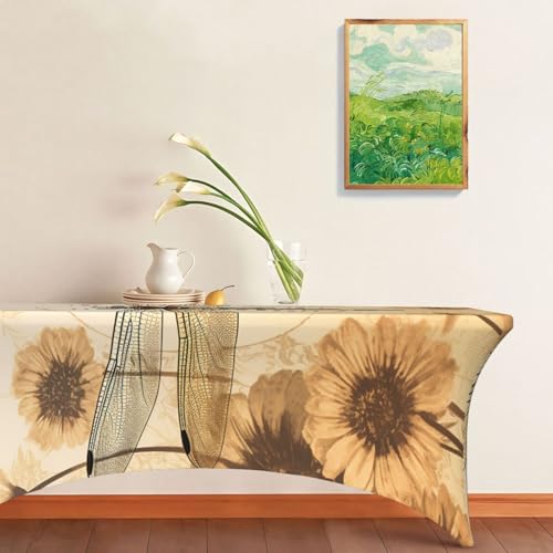 Nappe de table rectangulaire de 1,8 m imperméable infroissable en élasthanne