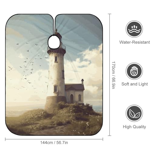 Capa para Corte de Cabello Old Lighthouse 66.9x56.7 in miniatura 2