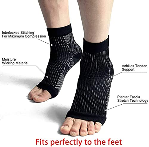 JHUADGYC Meias de alívio da dor de Heelasium, meias de compressão de pé sem dedo, compressão de meia